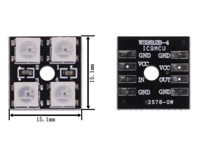 WS2812B 5050 RGB LED Integrated Driver Module 4-93 Bits Development Board 5V DIY