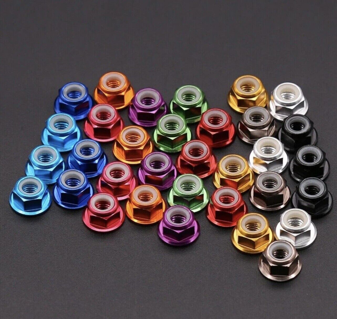 10Pcs M3 Aluminium Anodised Flange Lock Nuts for Drone RC Cars DIY Hobbies Auto