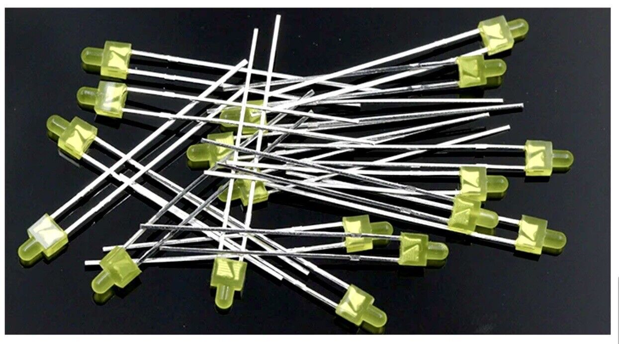 50pcs 2mm LEDS light Emitting Diodes Dome Top DIY Inc Resistors Blue Green Red