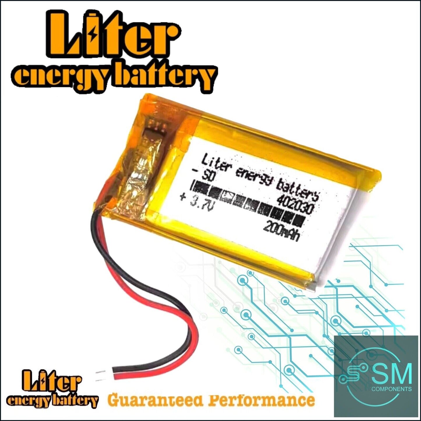 1 X Polymer Lithium Ion Battery LiPo 200mA 3.7V 402030 4x20x30mm JST-1.25mm Plug