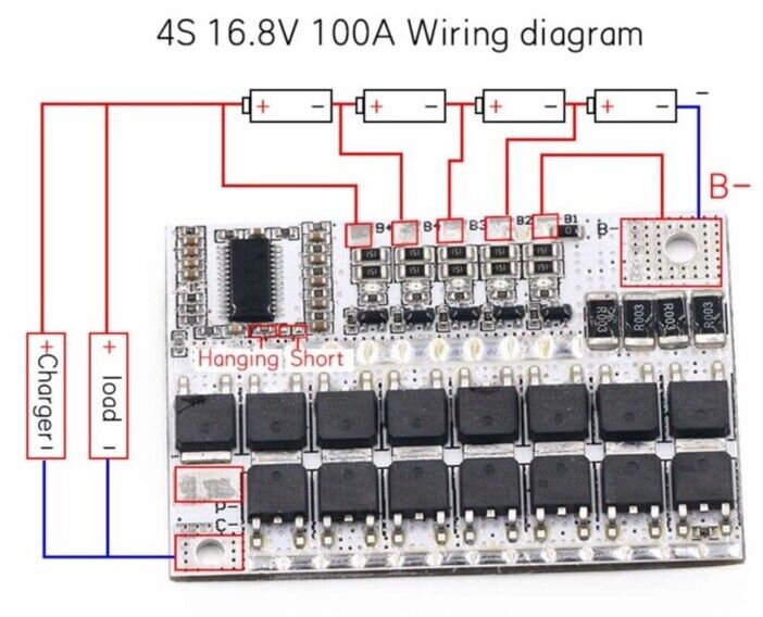 1PCS 3S-4S-5S BMS 12V-21V 100A Lithium Battery Protection Circuit Board Module