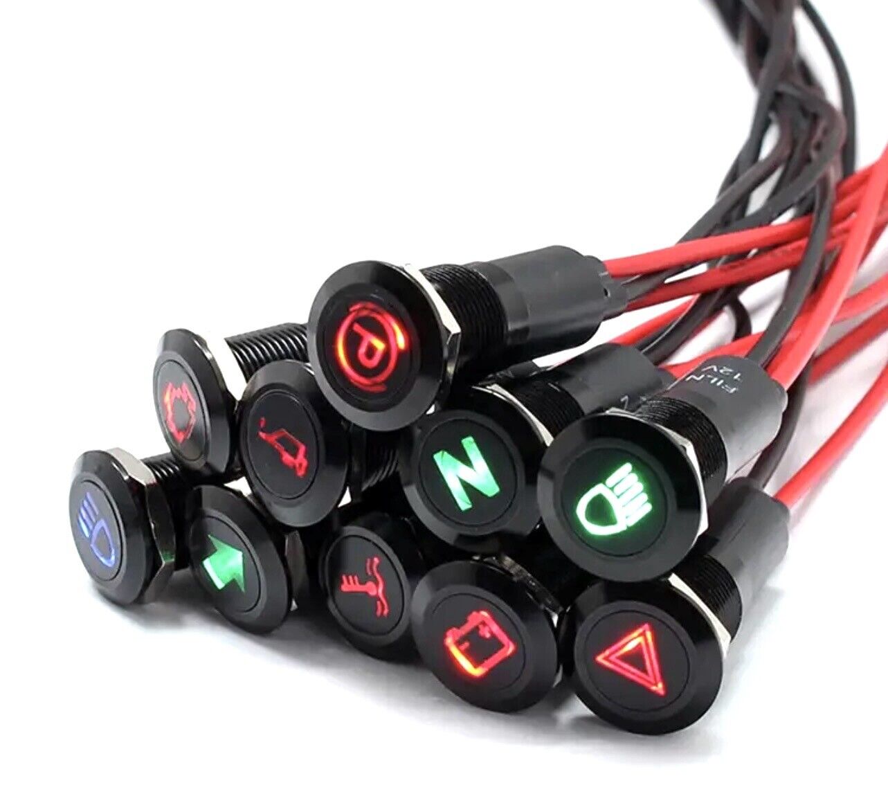 12mm LED Indicator Warning Light Lamp 6-32V Pilot Panel Dash Car Boat Motorcycle