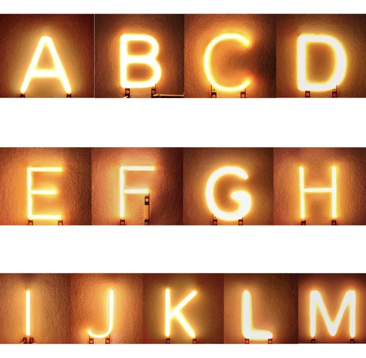 3V LED COB Rigid Filament A-Z Letters 2200K Party Name Birthday Light Emitting