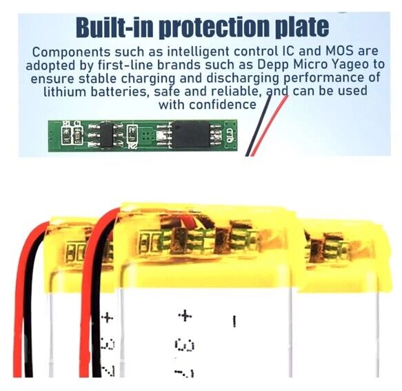 1 X Lithium Polymer Ion Battery LiPo 1000mAh 3.7V 503450 5x34x50mm PH2.0 Connect