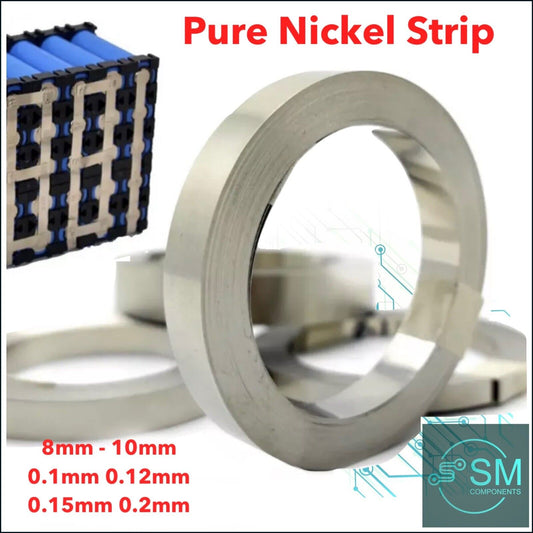 Pure Nickel Strip 8-10mm x 0.1-0.2mm 99.6% Li-ion Battery Spot Weld Strip 18650