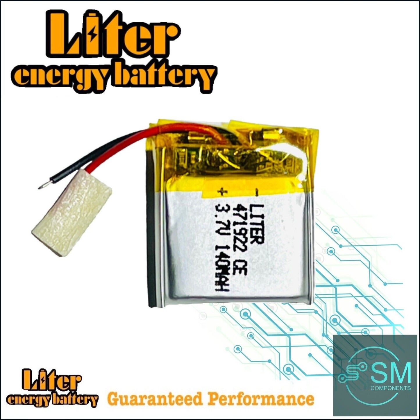 1 X Polymer Lithium Ion Battery LiPo 140mAh 3.7V 471922 4.7X19X22 Inc Protection