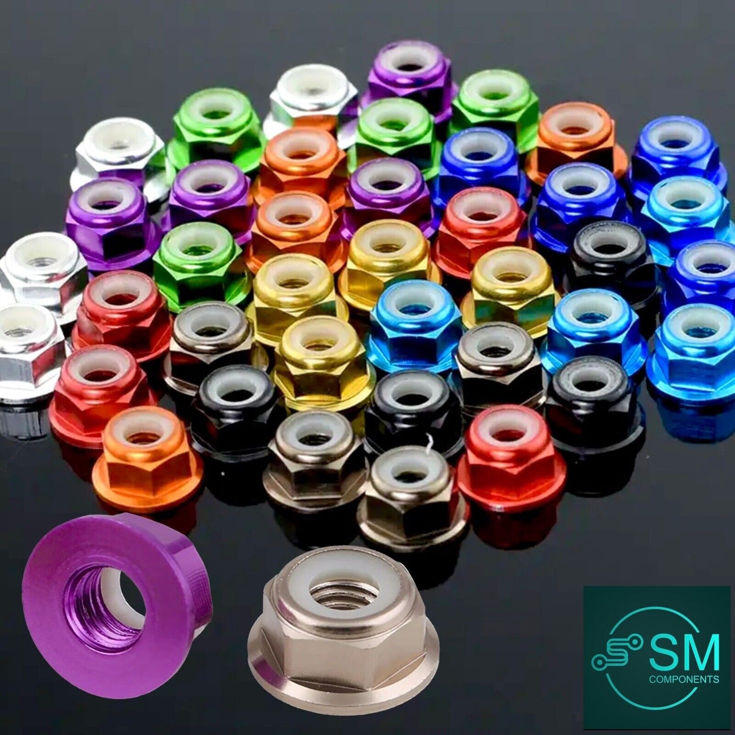 10Pcs M3 Aluminium Anodised Flange Lock Nuts for Drone RC Cars DIY Hobbies Auto