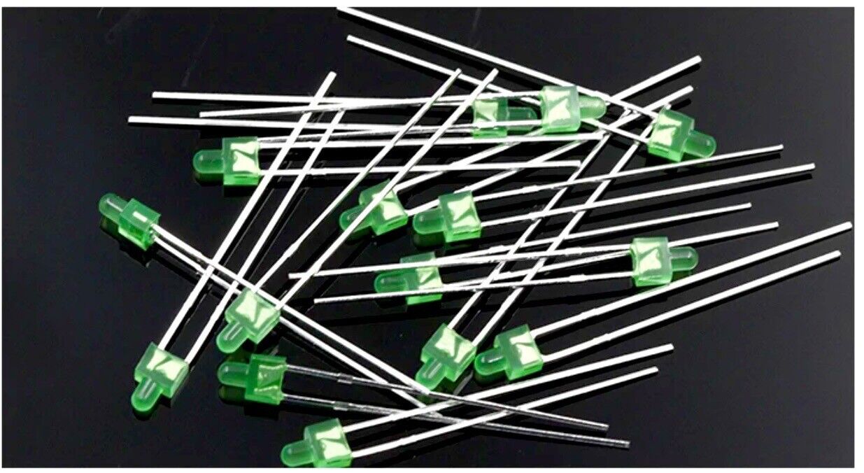 50pcs 2mm LEDS light Emitting Diodes Dome Top DIY Inc Resistors Blue Green Red