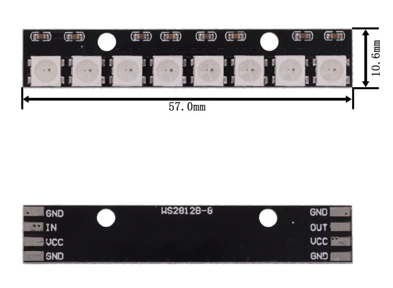 WS2812B 5050 RGB LED Integrated Driver Module 4-93 Bits Development Board 5V DIY