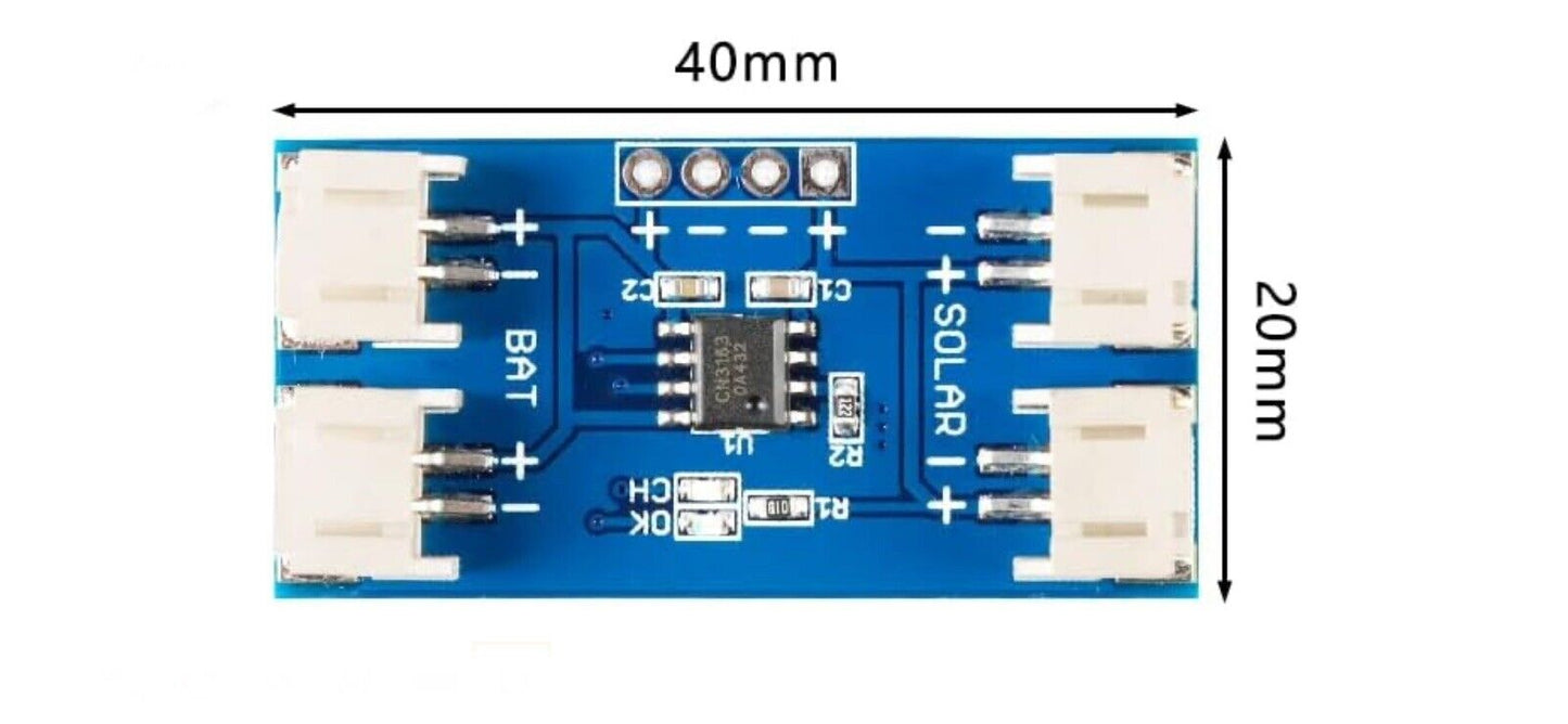 2 x Mini Solar Lipo Board Lithium Battery Charger CN3165 Module 4.4-6V inc PH2.0