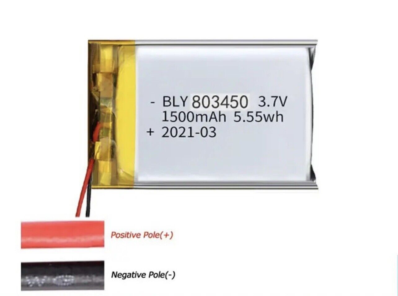 1 X Lithium Polymer Ion Battery LiPo 1500mAh 3.7V 803450 34mm x 50mm x 8mm