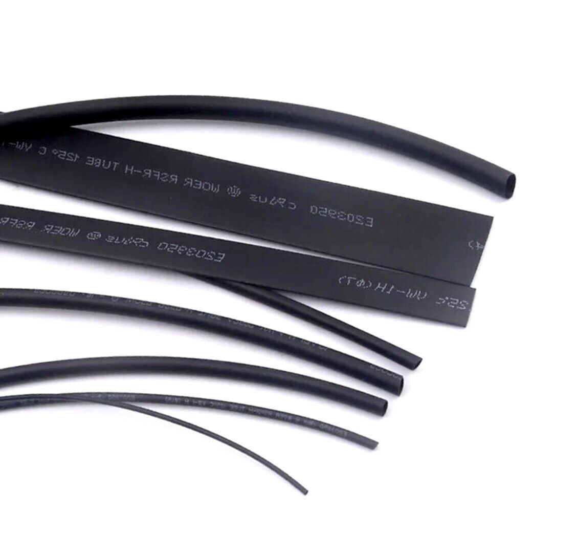 Heat Shrink Sleeving Heatshrink Wire Shrink Wrap Tubing 2:1 BLACK 1MM-12MM 2MTRS