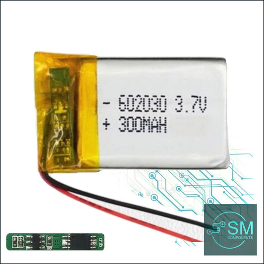 1 X Polymer Lithium Ion Battery LiPo 300mA 3.7V 602030 6X20X30 Inc Protection