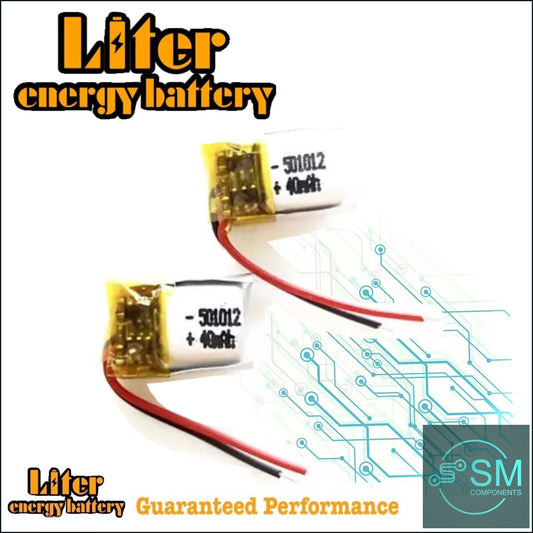 2 X 3.7V 40mAh MINI LiPo Rechargeable Battery Mp3 GPS Headphone Headset 501012