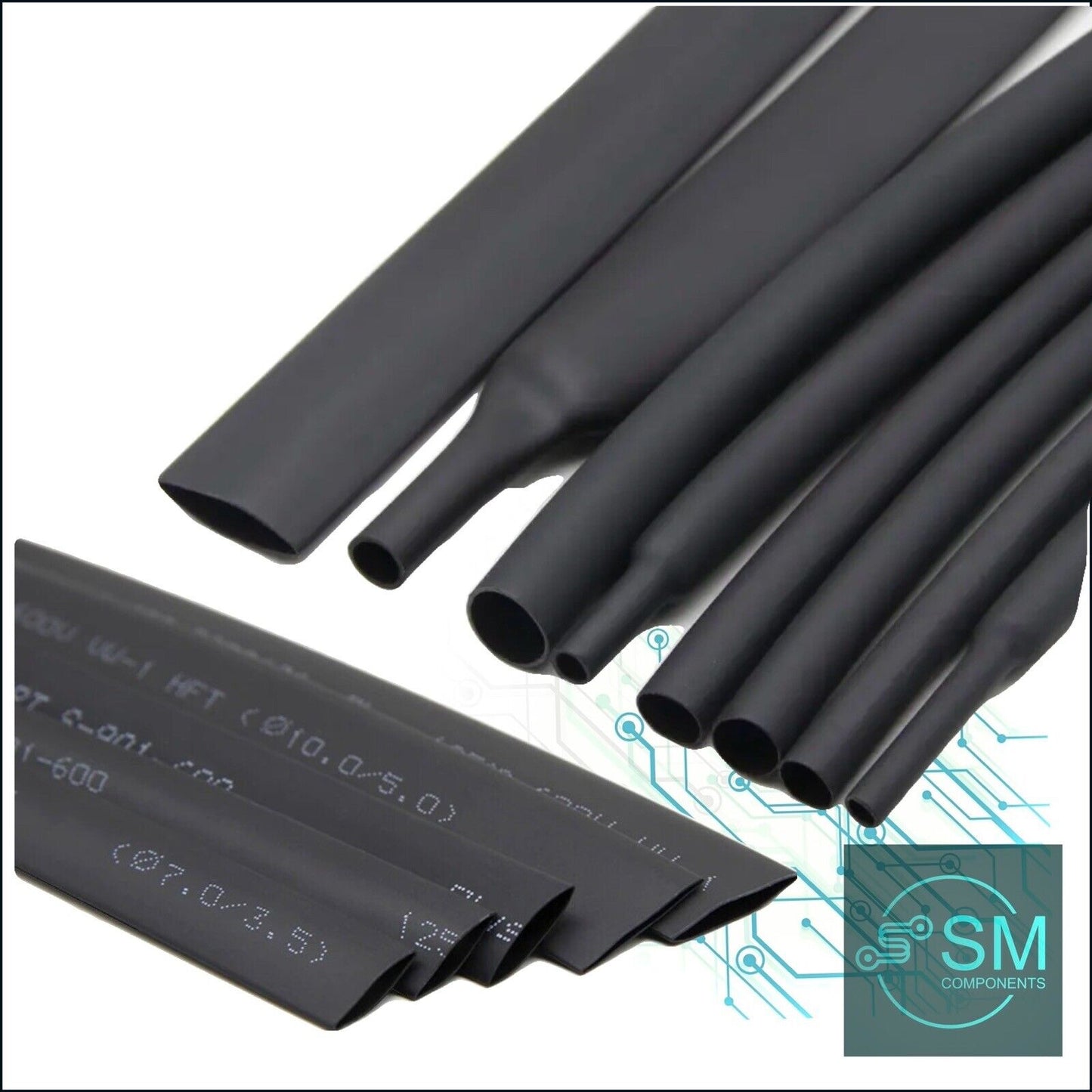 Heat Shrink Sleeving Heatshrink Wire Shrink Wrap Tubing 2:1 BLACK 1MM-12MM 2MTRS