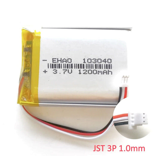 1 X Lithium Polymer Battery LiPo 3 Wire SH1.0 1200mA 3.7V 103040 Camera Dashcam