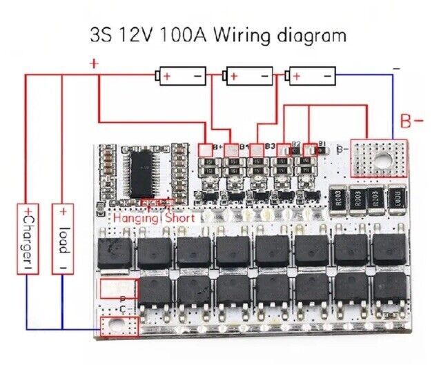 1PCS 3S-4S-5S BMS 12V-21V 100A Lithium Battery Protection Circuit Board Module