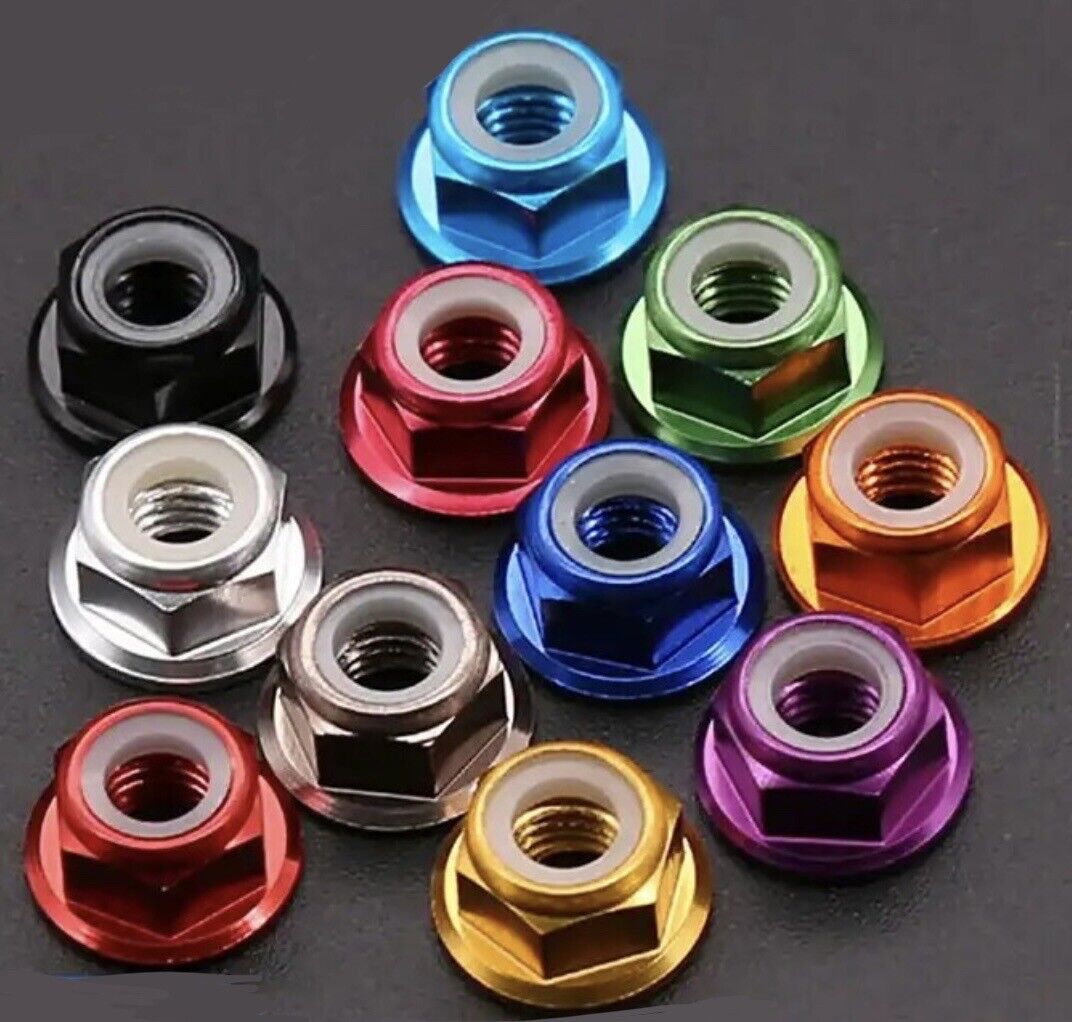 10Pcs M3 Aluminium Anodised Flange Lock Nuts for Drone RC Cars DIY Hobbies Auto