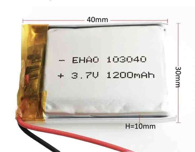 1 X Lithium Polymer Battery LiPo 3 Wire SH1.0 1200mA 3.7V 103040 Camera Dashcam