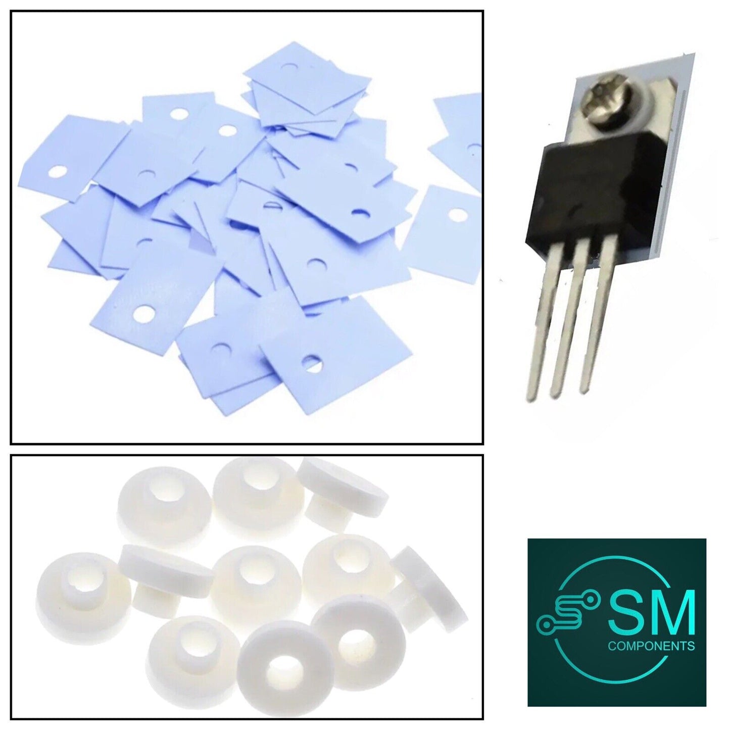 100PCS 50 Each TO-3P Transistor Plastic Insulation Washer +TO-3P Pads Silicone