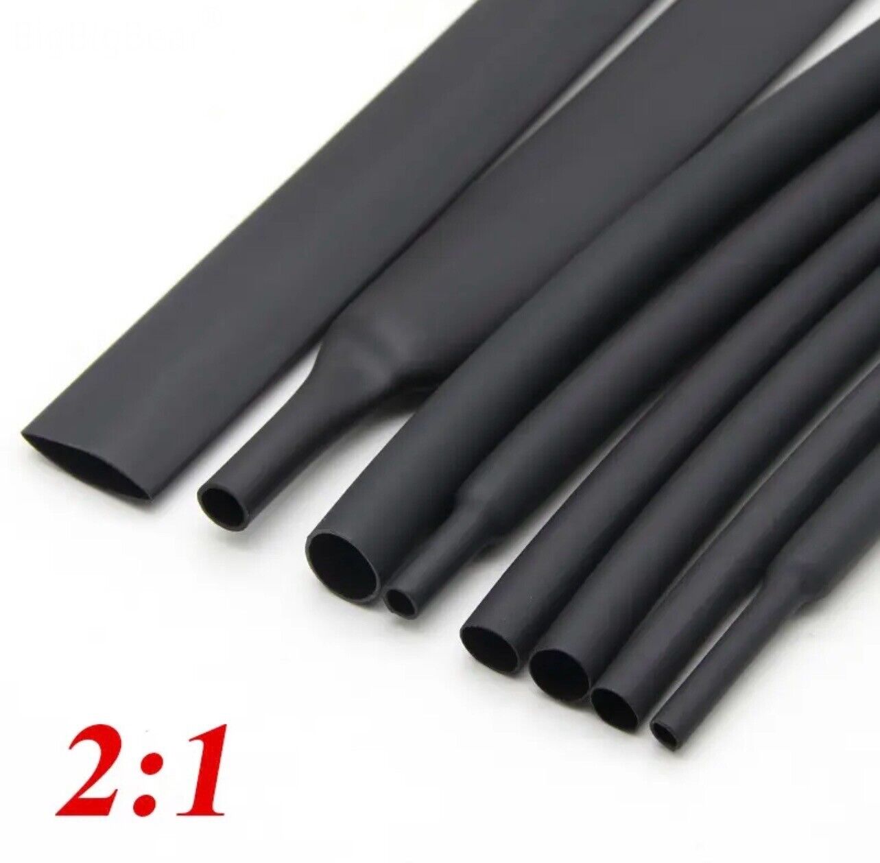 Heat Shrink Sleeving Heatshrink Wire Shrink Wrap Tubing 2:1 BLACK 1MM-12MM 2MTRS