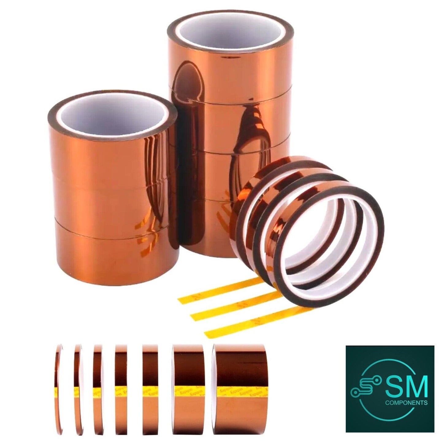 33Mtr Roll 3mm-25mm Kapton Tape High Temperature Heat Resistant Polyimide