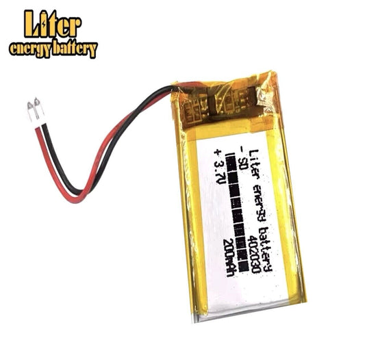 1 X Polymer Lithium Ion Battery LiPo 200mA 3.7V 402030 4x20x30mm JST-1.25mm Plug