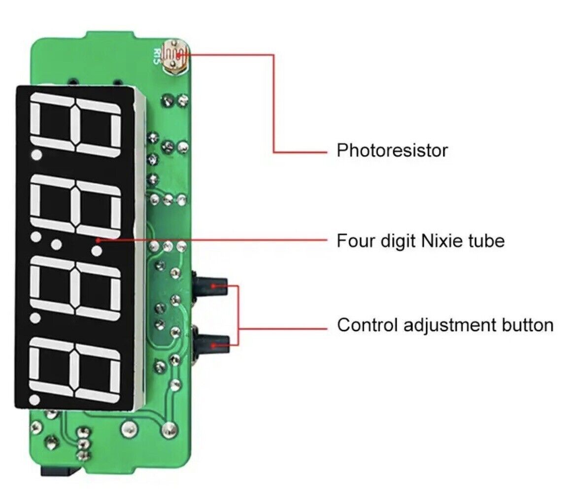 DIY Kit Starter Electronic Digital Clock Date Temp 4 Digit LED Display With Case