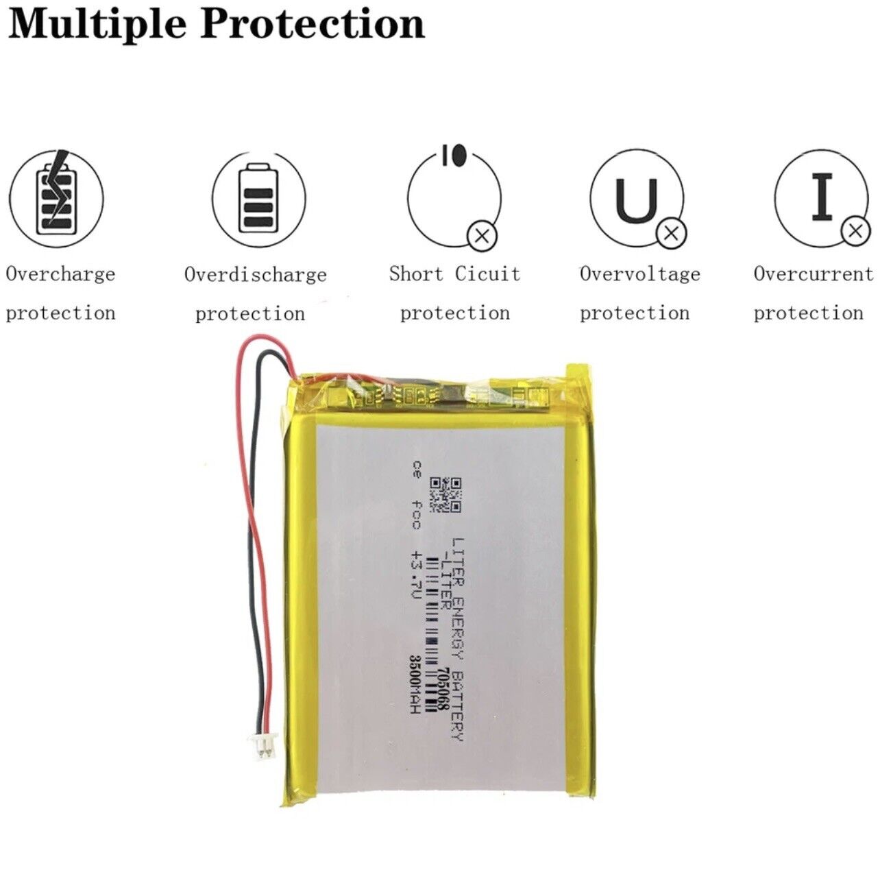 ANBERNIC RG35XX Lithium Polymer Battery LiPo Liter Energy 3500mAh 3.7V 705068