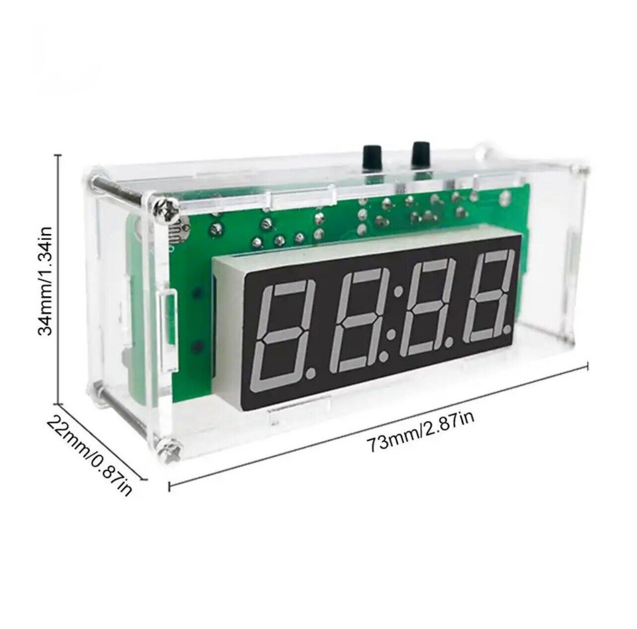 DIY Kit Starter Electronic Digital Clock Date Temp 4 Digit LED Display With Case