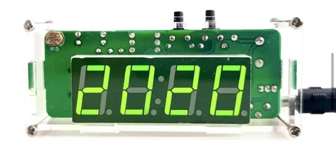 DIY Kit Starter Electronic Digital Clock Date Temp 4 Digit LED Display With Case