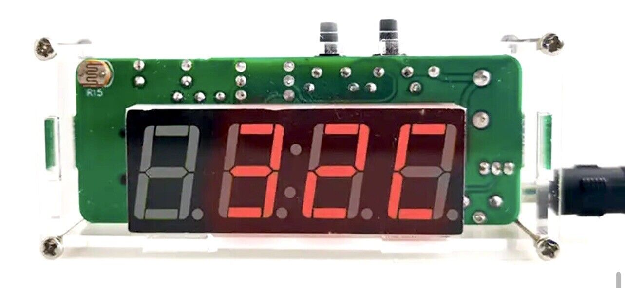 DIY Kit Starter Electronic Digital Clock Date Temp 4 Digit LED Display With Case