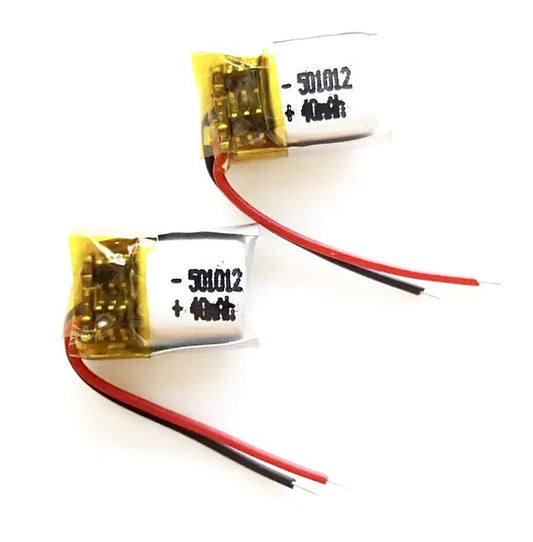 2 X 3.7V 40mAh MINI LiPo Rechargeable Battery Mp3 GPS Headphone Headset 501012