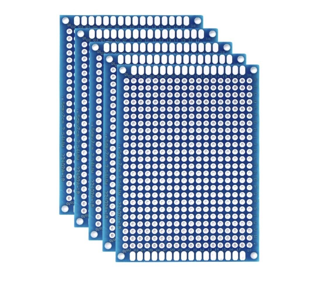 6PCS 70x50 Double Sided FR4 Arduino Prototype Universal PCB Board Soldering BLUE