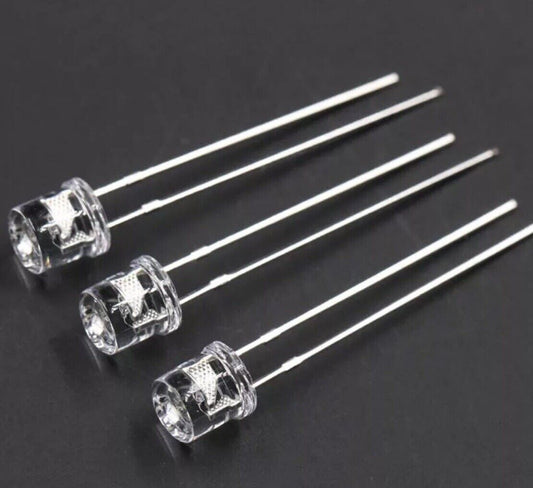 5mm LED Light Emitting Diode 7 COLOUR RGB SLOW flash 100pcs Clear FLAT TOP