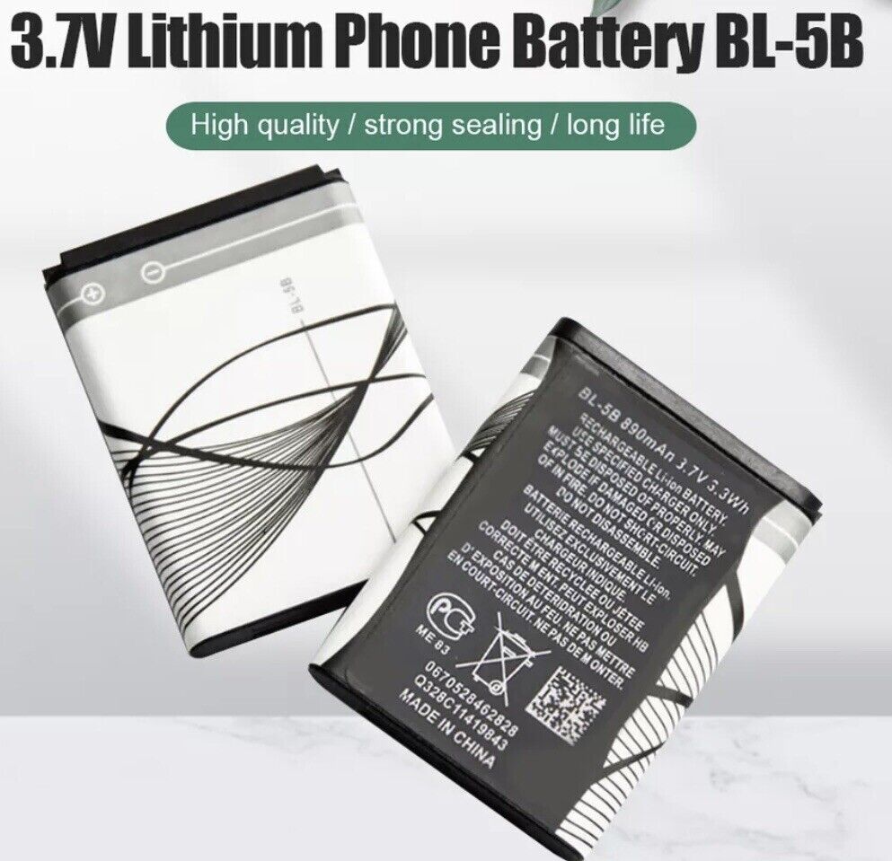 1PC BL-5B Nokia 3220 3230 5320 Lithium Phone 3.7V 890mAh rechargeable battery