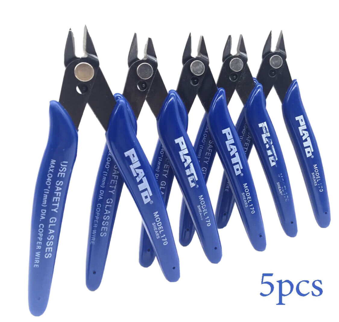 5 X Diagonal Pliers Nippers 125mm Mini Wire Cutter Soft Small Cutting Electronic