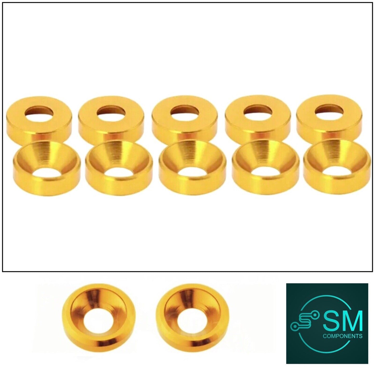 M3 10PCS GOLD Aluminium Washer For Counter Sunk Screw R/C Drone Automotive FPV