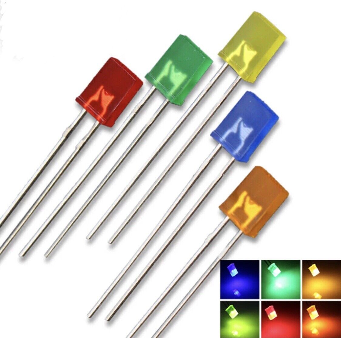 100pcs GREEN 2x5x7mm Diffused GREEN Resin Rectangle Led Light Emitting Diode 520