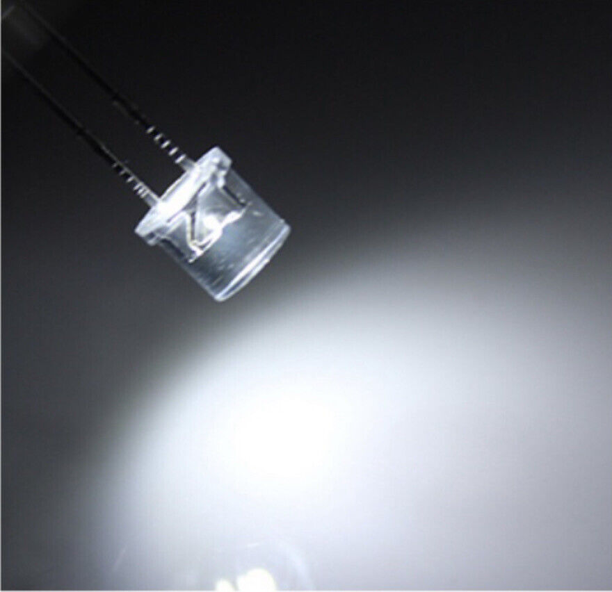 5mm Cool White Led Light Emitting Diode Flat Top 100pcs Led Clear Top