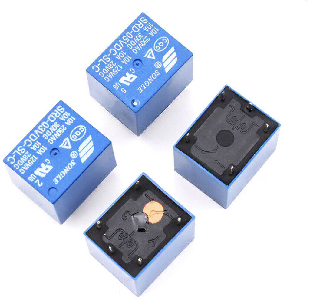 4PCS 6V 5 Pin Relay Quality DC Coil Power Relay SRD-06VDC-SL-C 6VDC 10A Arduino