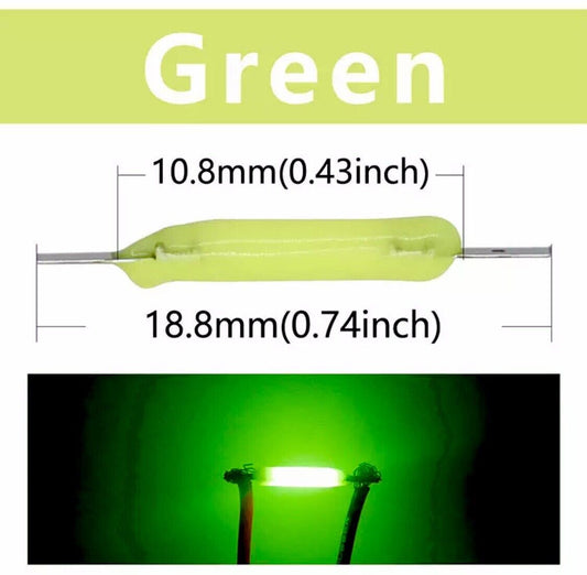 10Pc 3V 80mA 20mm GREEN Silicone Filament DIY Led Light Emitting Diodes