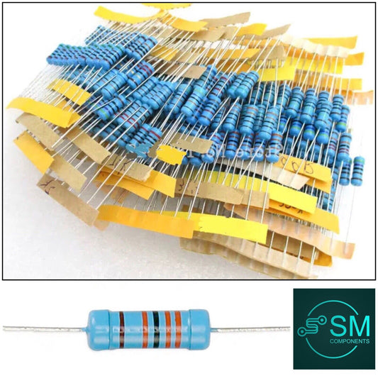 300PCS 1 Watt Metal Film Resistor Assortment Kit 30 Values 1% Precision 0.1-750R