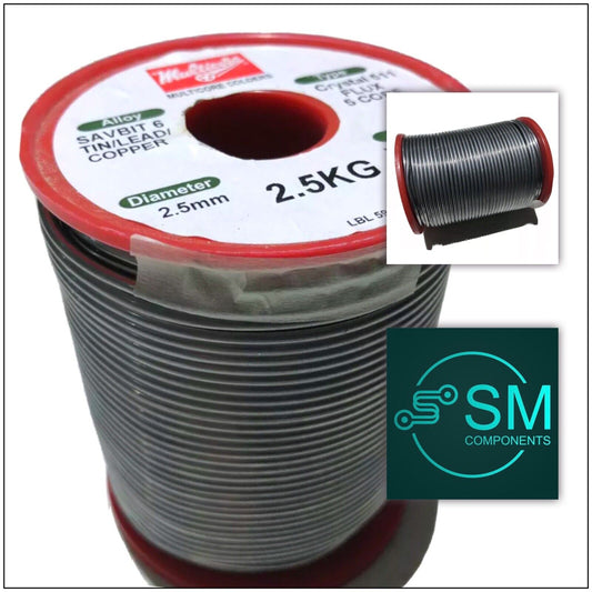 1 X 2.5kgs Roll Multicore Solder SABIT 6 Tin/lead/copper 511 5 Core Flux 2.5mm