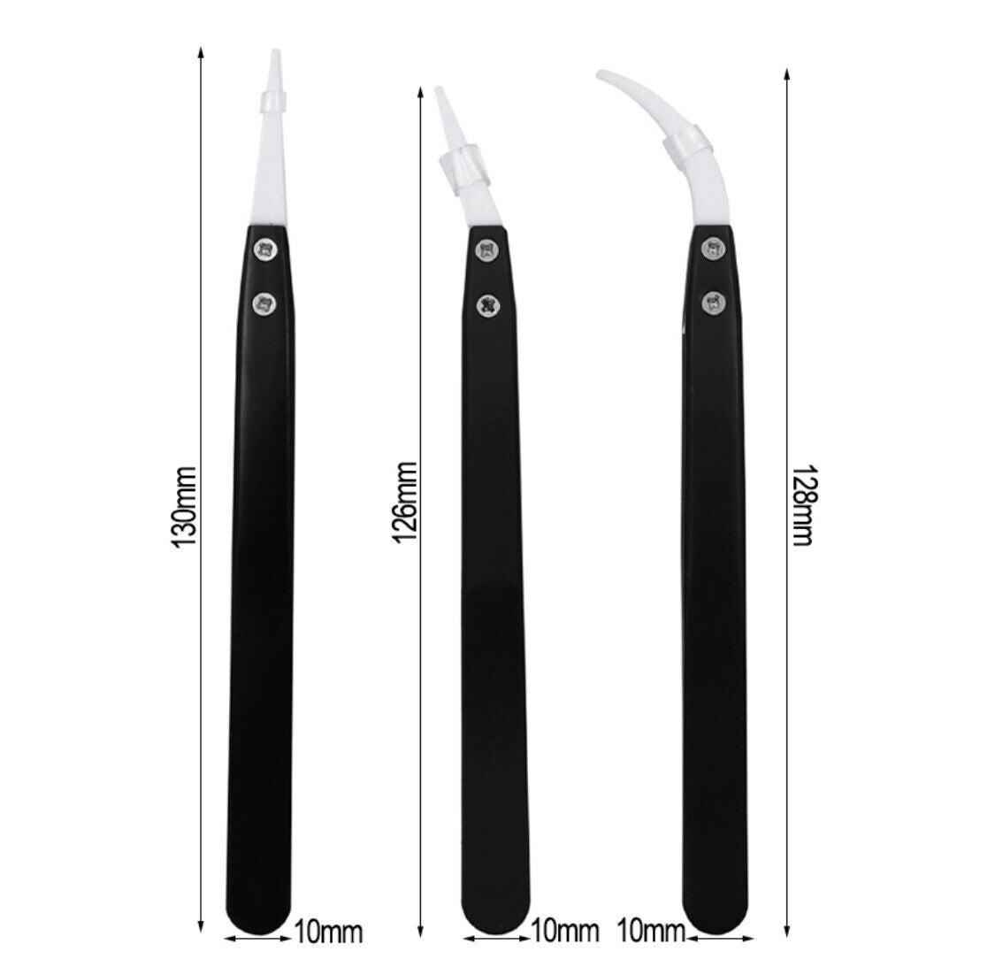 Ceramic Full Set 3 Piece tipped ESD Safe Electronics Tweezers DIY Soldering Safe