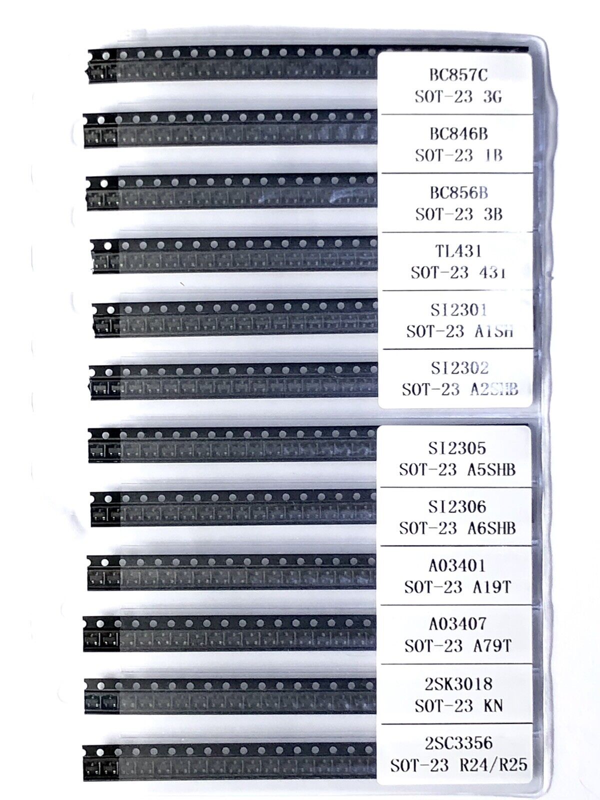 300PCS SOT-23 SMD/SMT Transistor Sample Kit 12 Values X 25pcs Including SMD PgC