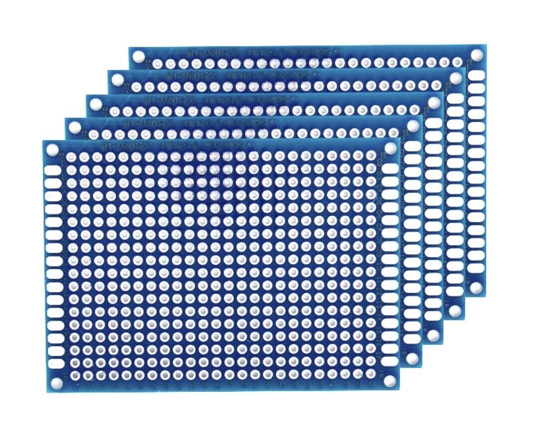 6PCS 70x50 Double Sided FR4 Arduino Prototype Universal PCB Board Soldering BLUE