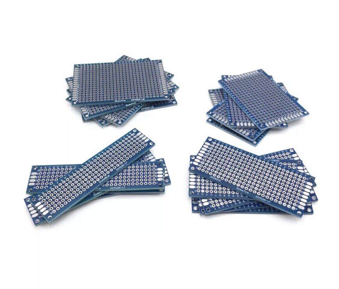 20PCS 4 Sizes Double Side FR4 PCB Arduino Prototype DIY 5x7cm 4x6cm 3x7cm 2x8cm