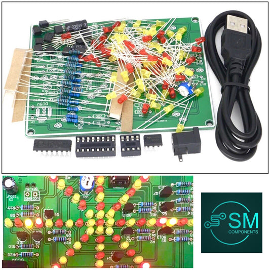 Fireworks red yellow Double Colour Flashing Lights DIY Kit Strobe NE555 + CD4017