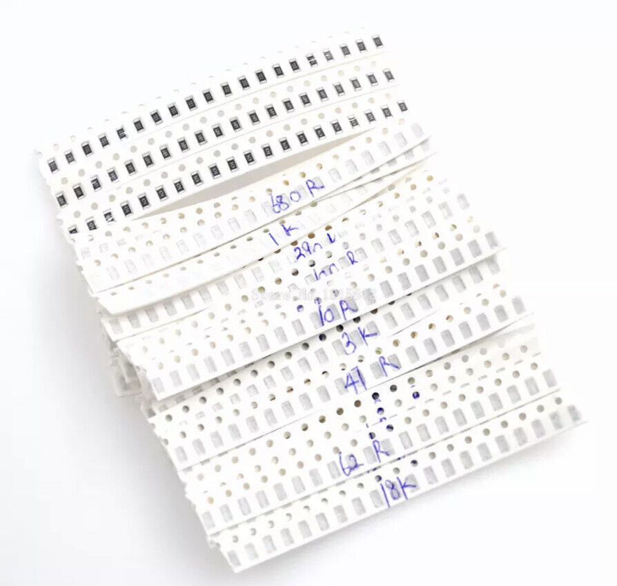 1250PCS 1206 SMD Resistor Kit 50 Values Assorted Kit 0-10M ohm5% Values X 25ea